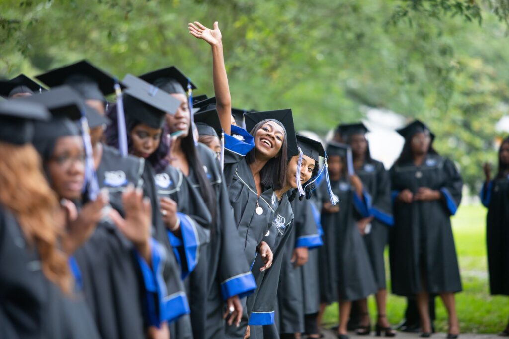 Dillard University commencement - students smiling