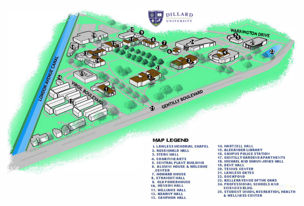 Campus Map Dillard University, New Orleans, LA