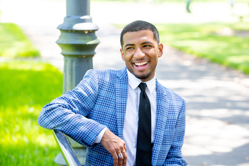 Dillard University student sitting outside