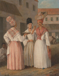 A West Indian Flower Girl and Two Other Free Women of Color (c. 1769) by Agostino Brunias. Yale Center for British Art.[1]