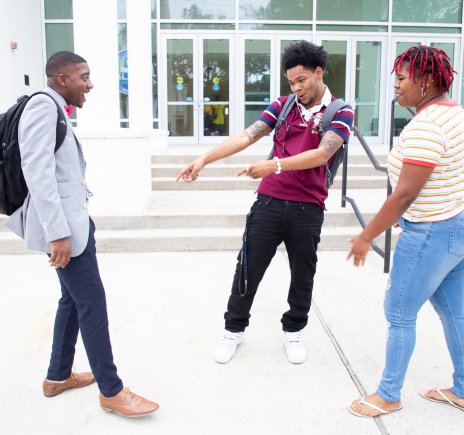 Students dress for success on the first day of the Fall 2019 semester. (Photo by Sabree Hill/ Dillard University Photographer)
