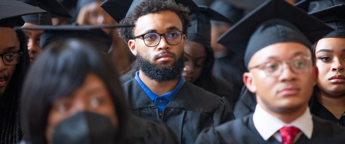 Dillard University commencement - students listening